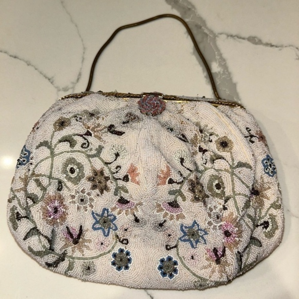 Stunning Hand Beaded Michel Swiss Vintage Evening Bag Purse